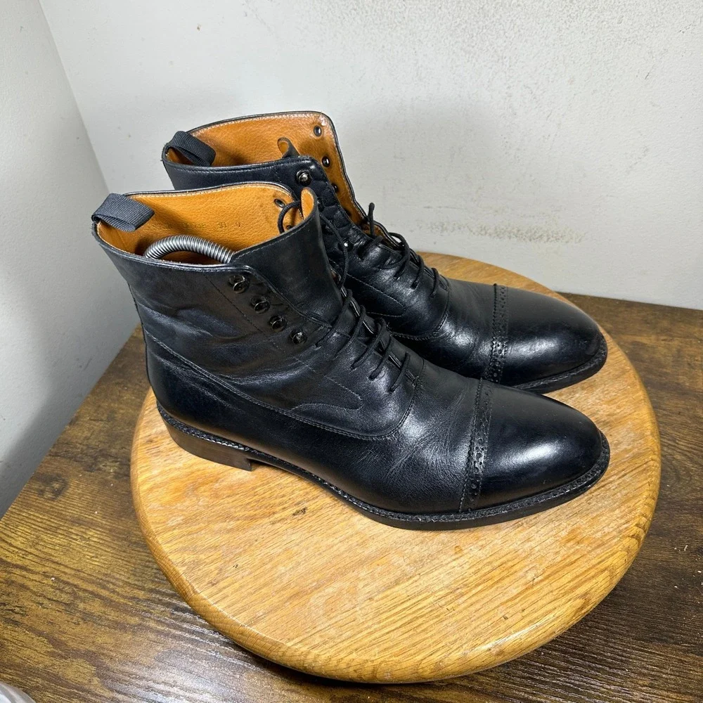 Beckett Simonon Elliot Balmoral Mens Black Leather Dress Lace Up Size 9 00938